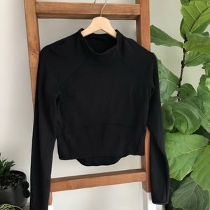 Lululemon Mock Neck Black Long Sleeve Crew